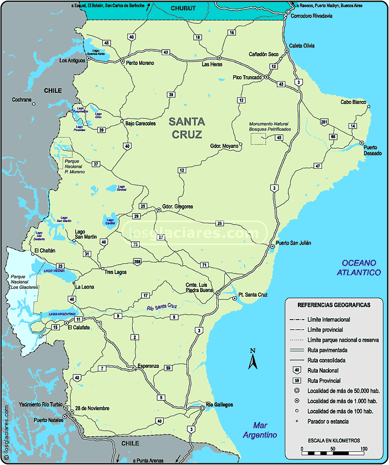 Mapa Las Heras Santa Cruz 